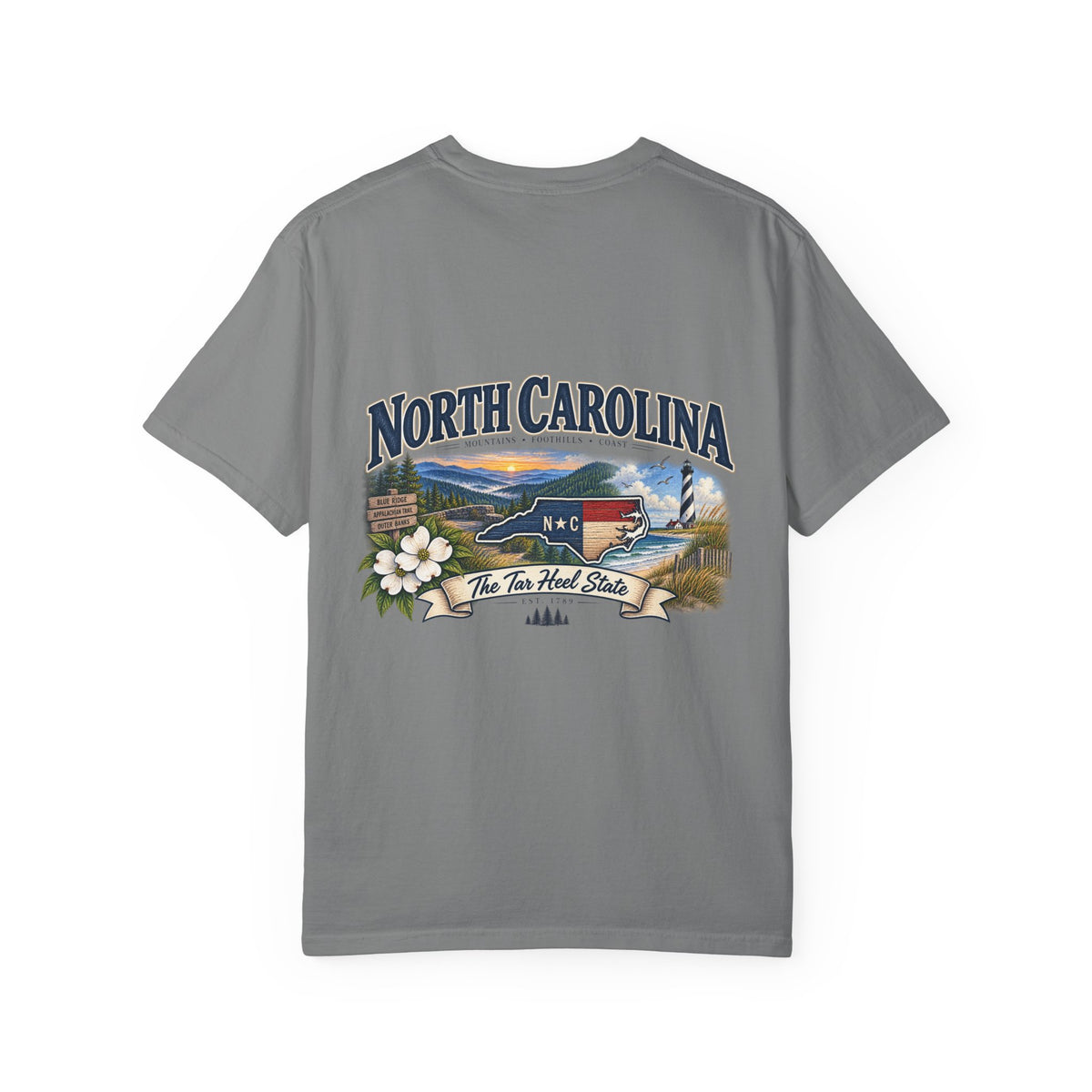 North Carolina State T-Shirt – 'The Tar Heel State' Scenic Tee