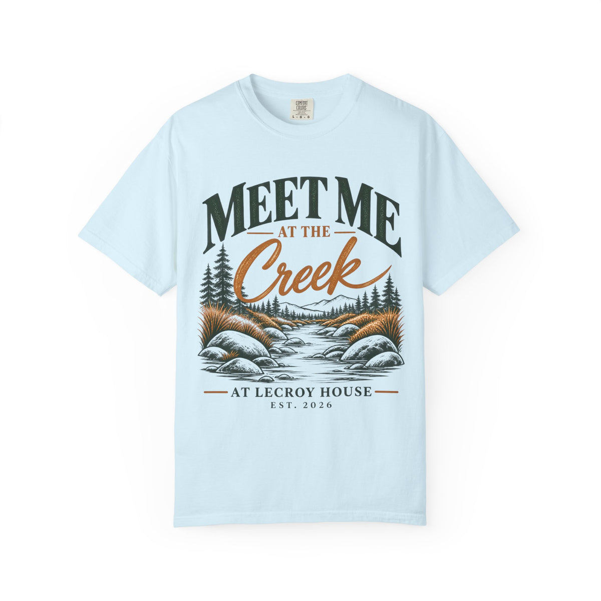 Meet Me at the Creek T-Shirt — Vintage Nature Graphic Tee for Outdoors Lovers