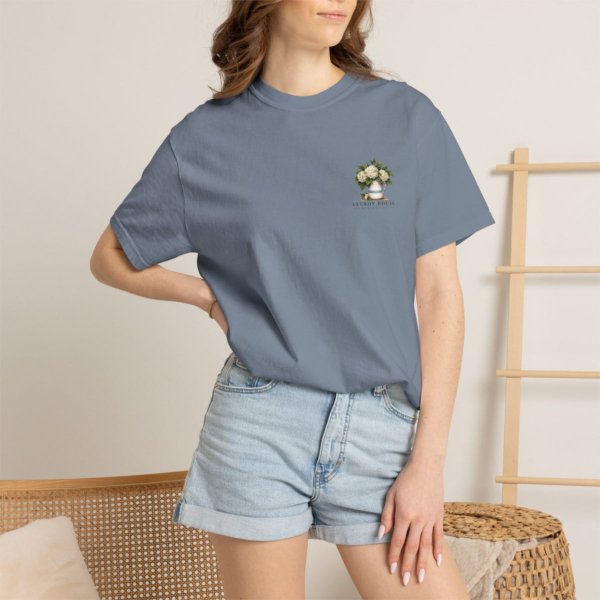 T-Shirt — "Stay For Supper" Scenic Dinner Porch Graphic