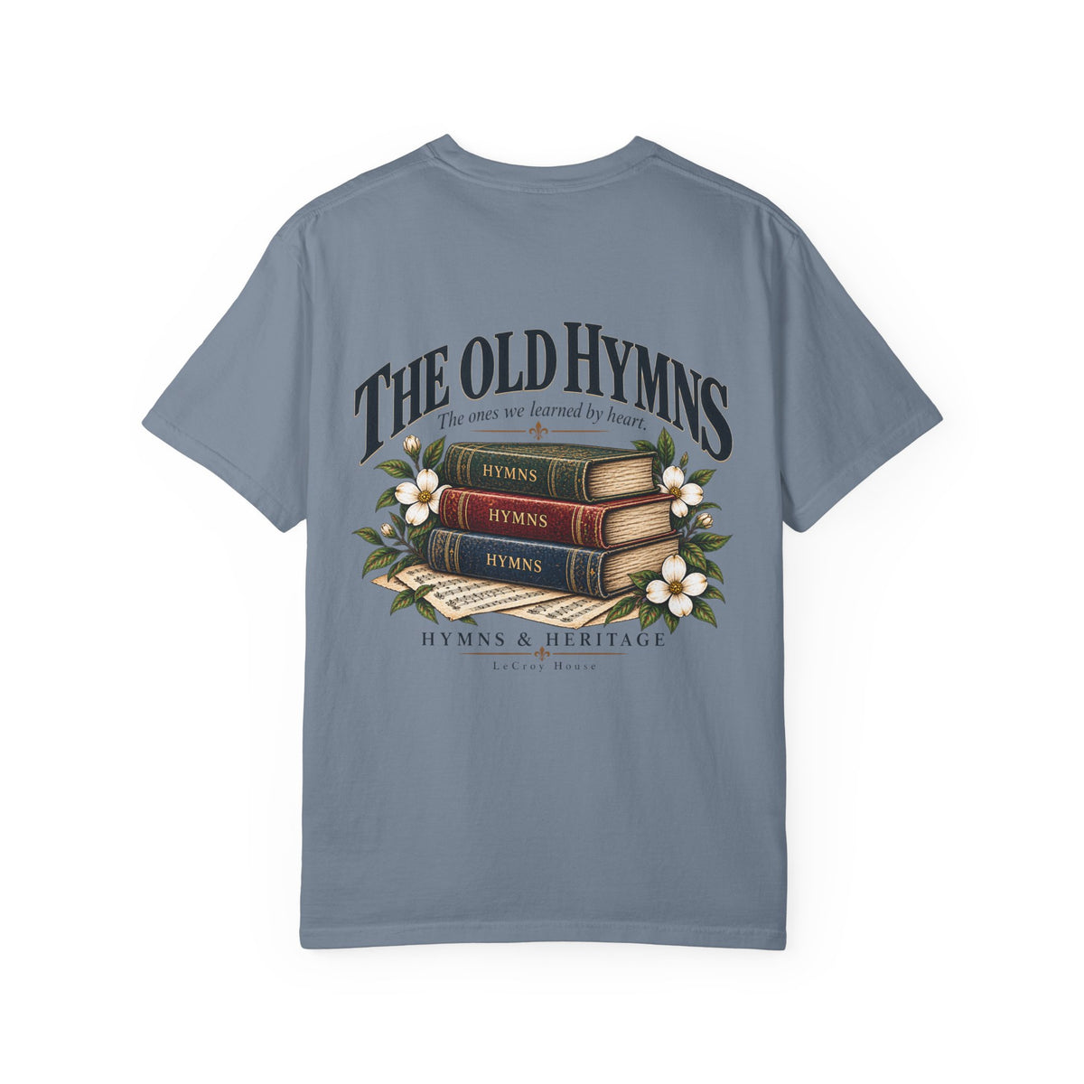 The Old Hymns T-Shirt — Vintage Hymnal Stack Christian Music Tee