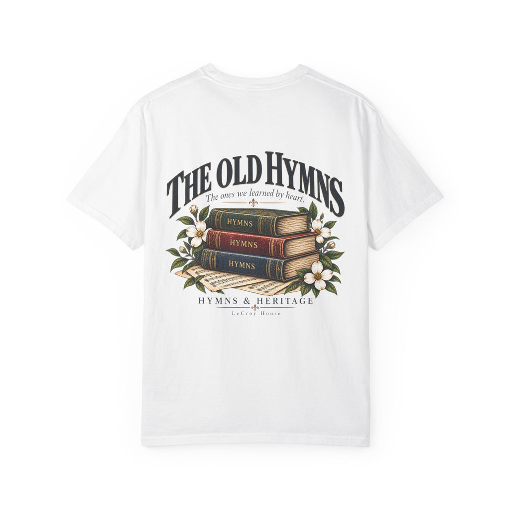 The Old Hymns T-Shirt — Vintage Hymnal Stack Christian Music Tee
