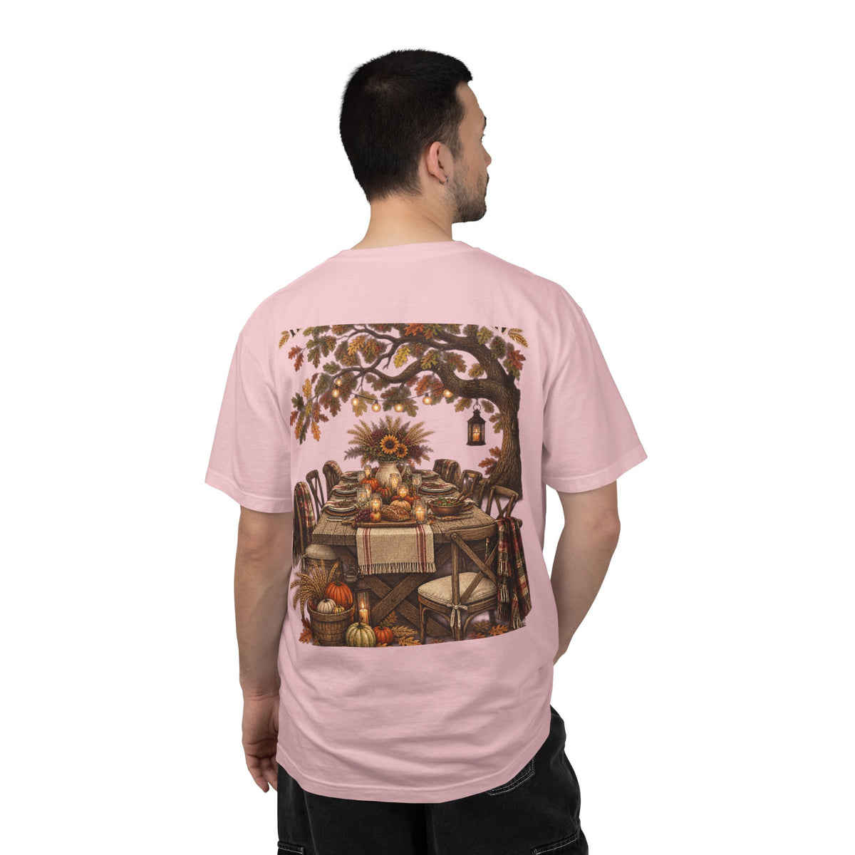 Autumn Harvest T-Shirt — Thanksgiving Rustic Table Fall Pumpkin Graphic