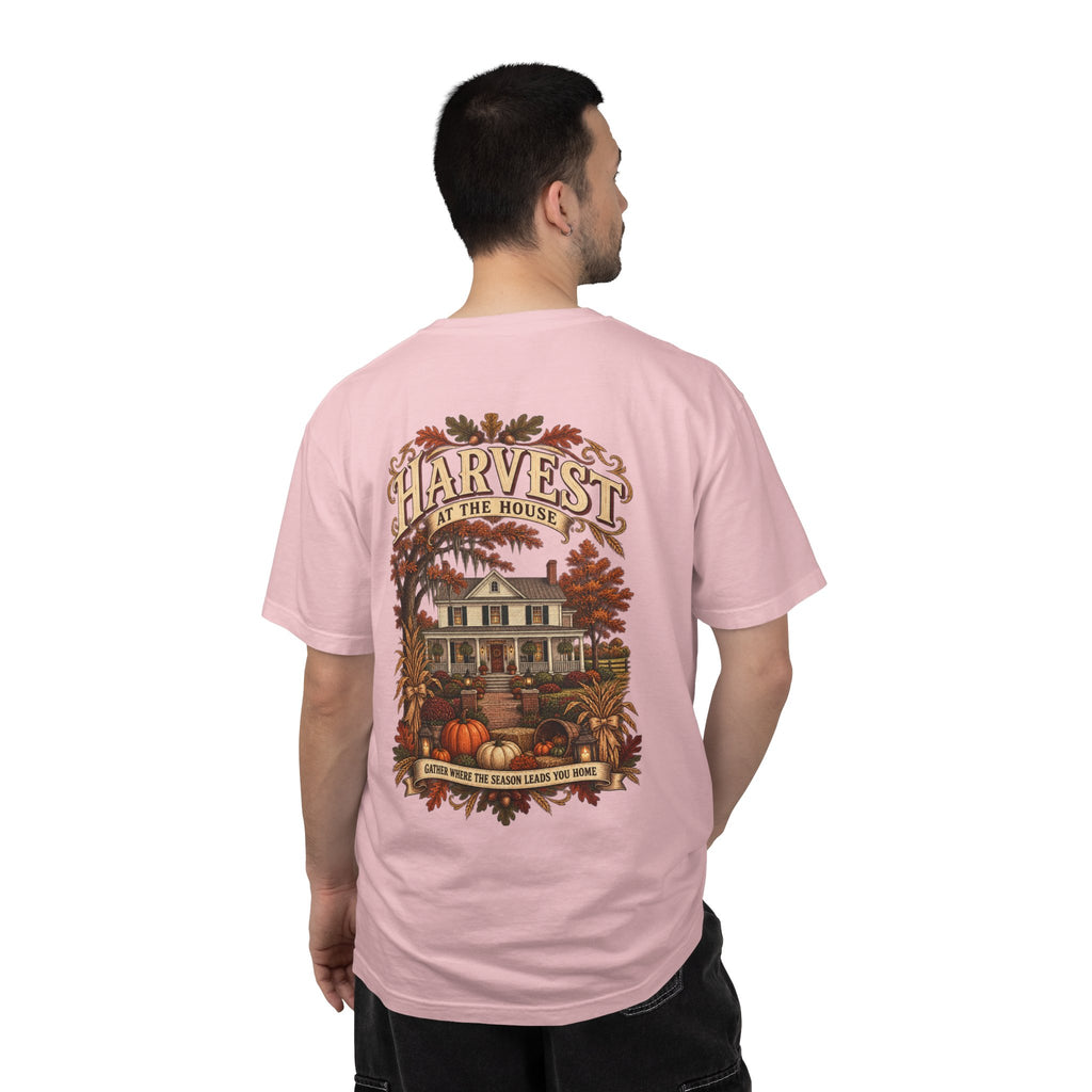 Harvest at the House Graphic T-Shirt — Fall Pumpkin Farmhouse Tee