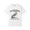 Old Providence Creek Heron T-Shirt — "Slow Down. Stay Awhile." Coastal Nature Tee