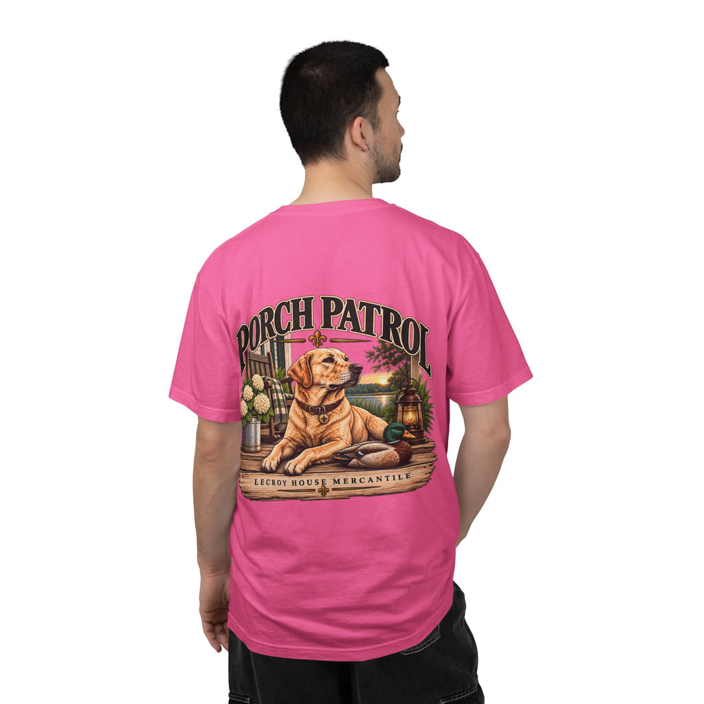 Porch Patrol Dog T-Shirt – Vintage Labrador Graphic Tee
