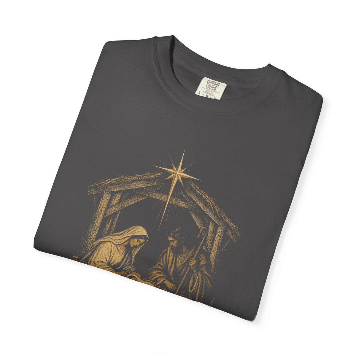 Nativity Christmas T-Shirt — "Christmas at the Manger" Religious Holiday Tee