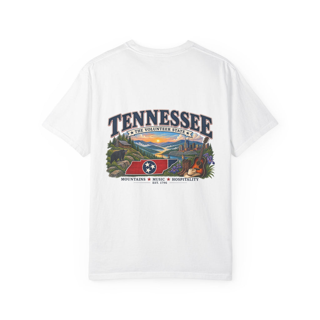 Tennessee Scenic T-Shirt — "Tennessee The Volunteer State" Vintage Travel Tee