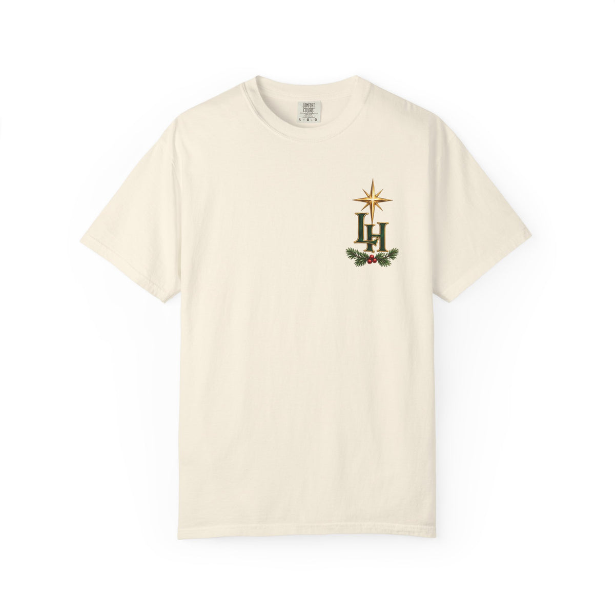Christmas T-Shirt — "All Is Calm, All Is Bright" Church Scene Holiday Tee