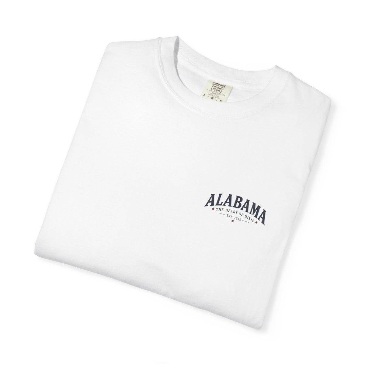 Alabama Heritage T-Shirt — State Scenic Back Print with Magnolia & Capitol