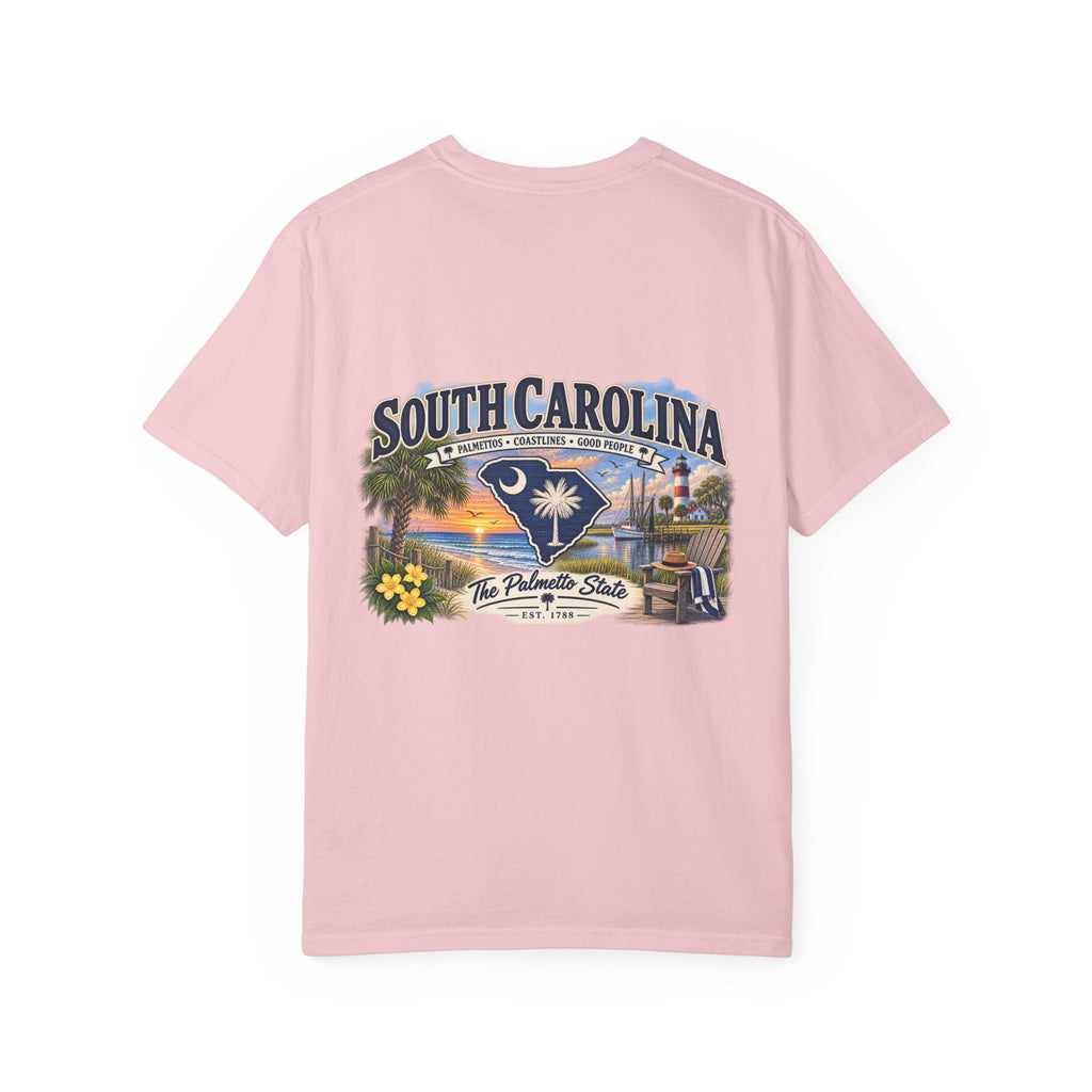 South Carolina Palmetto State T-Shirt — Scenic Beach Sunset Souvenir