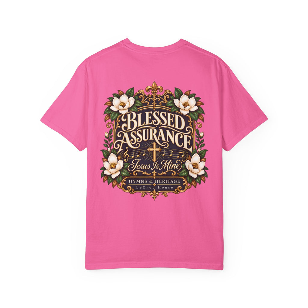 Blessed Assurance T-Shirt — "Jesus Is Mine" Floral Christian Tee