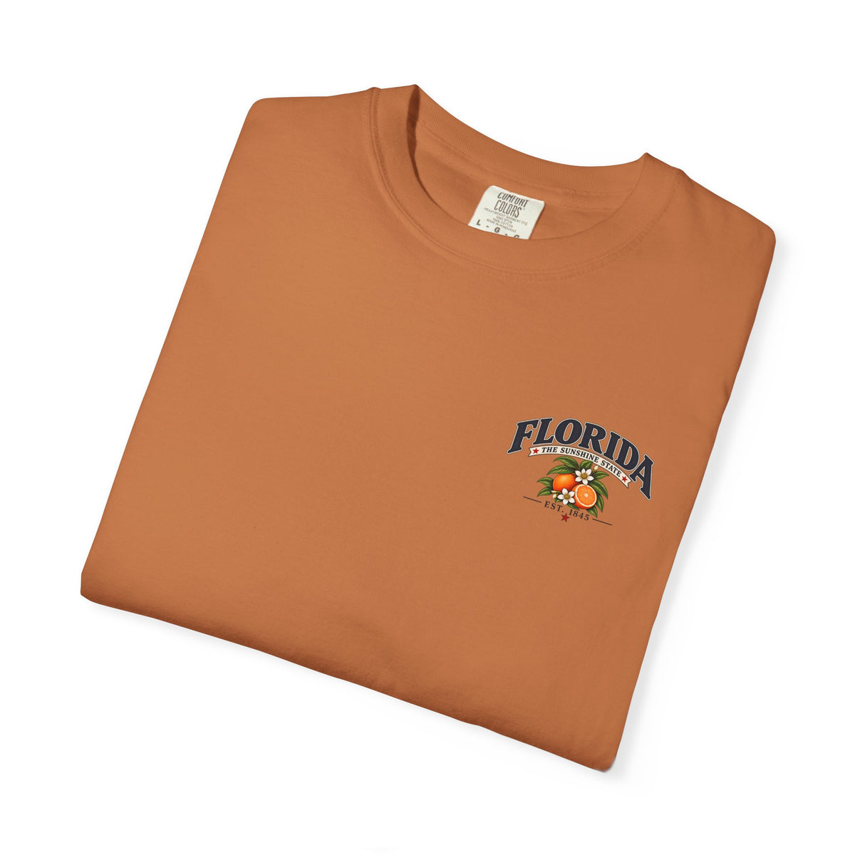 Florida Vintage Beach T-Shirt — Retro Sunset Palm & Orange Graphic