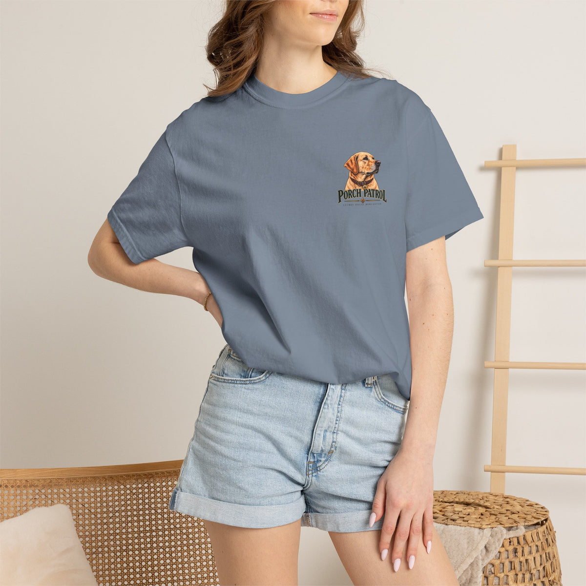 Porch Patrol Dog T-Shirt – Vintage Labrador Graphic Tee