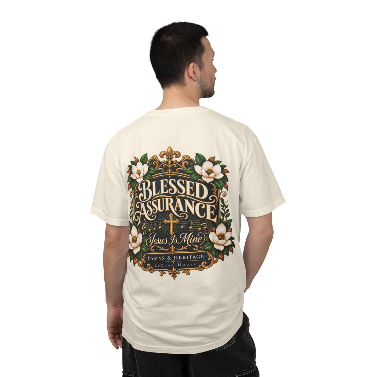 Blessed Assurance T-Shirt — "Jesus Is Mine" Floral Christian Tee