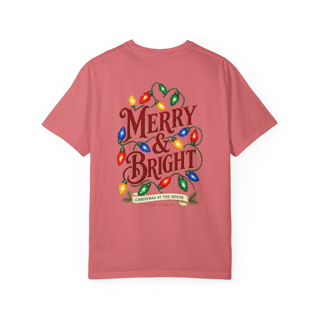 Merry & Bright Holiday T-Shirt — Christmas Lights Graphic Tee