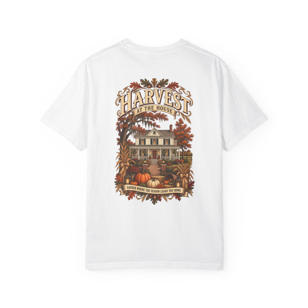 Harvest at the House Graphic T-Shirt — Fall Pumpkin Farmhouse Tee