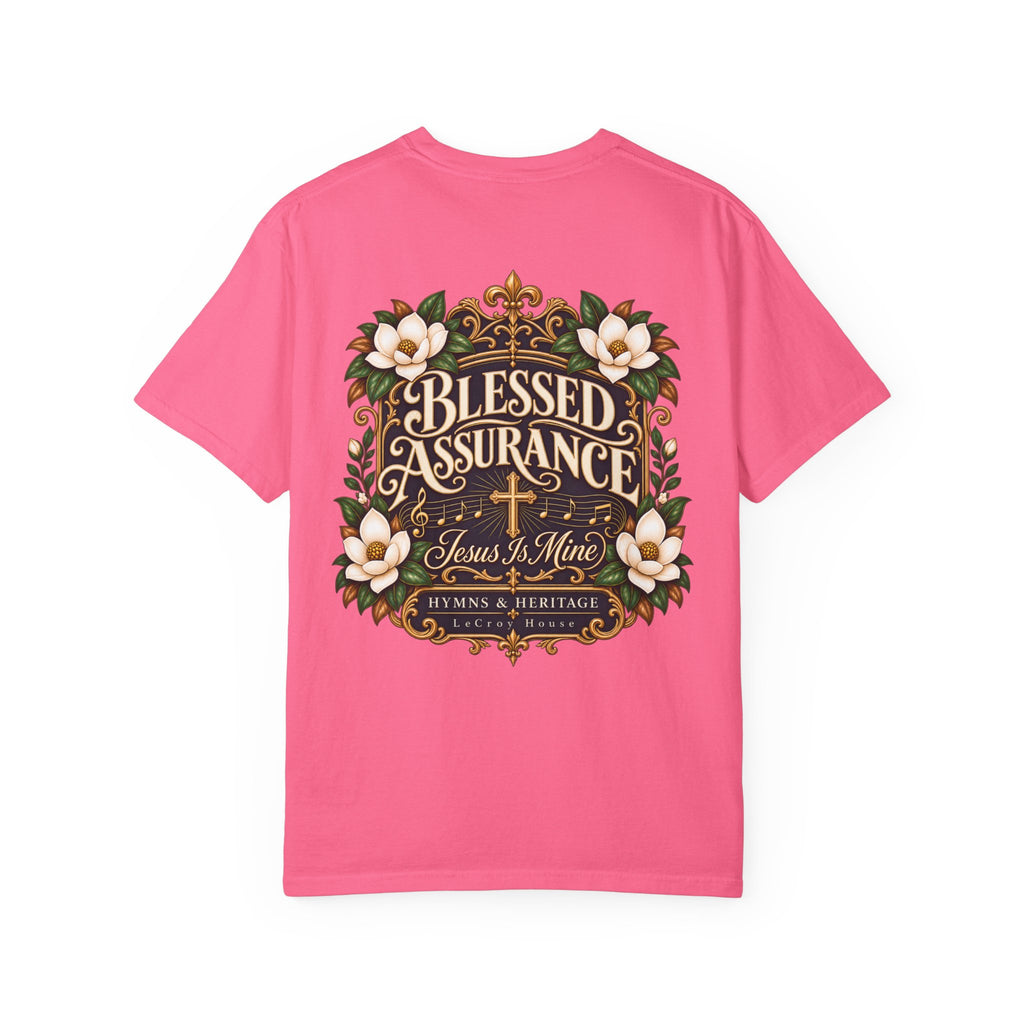 Blessed Assurance T-Shirt — "Jesus Is Mine" Floral Christian Tee