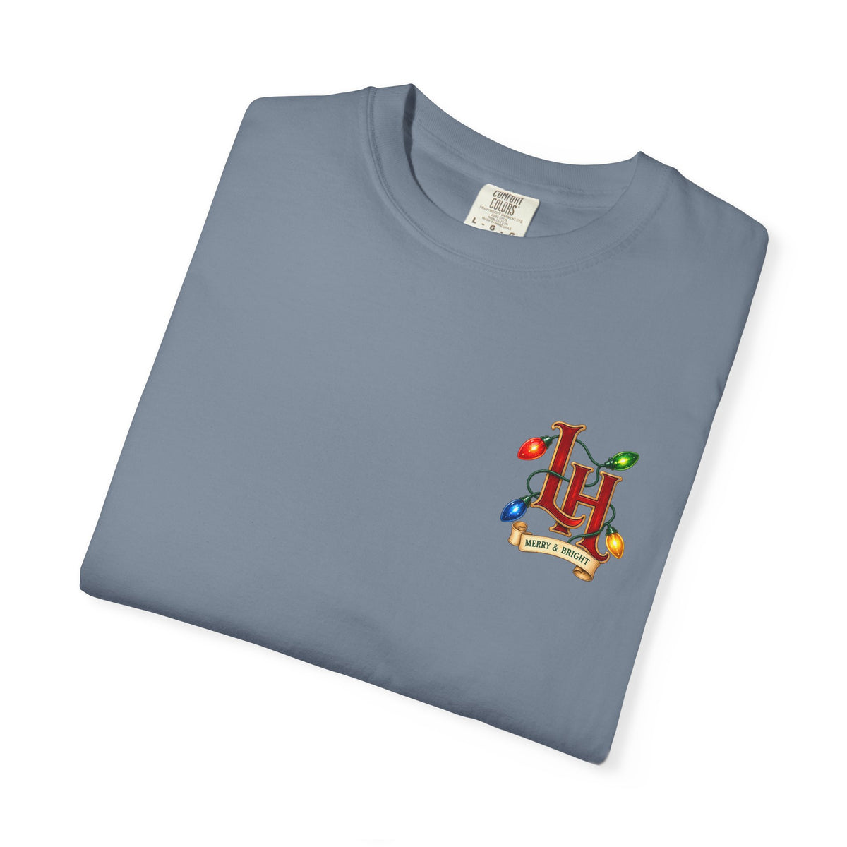 Merry & Bright Holiday T-Shirt — Christmas Lights Graphic Tee