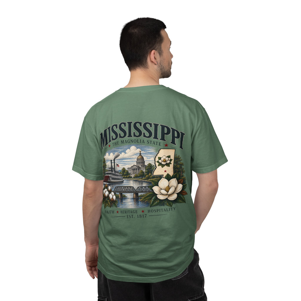 Mississippi Magnolia State T-Shirt — State Capitol & River Graphic