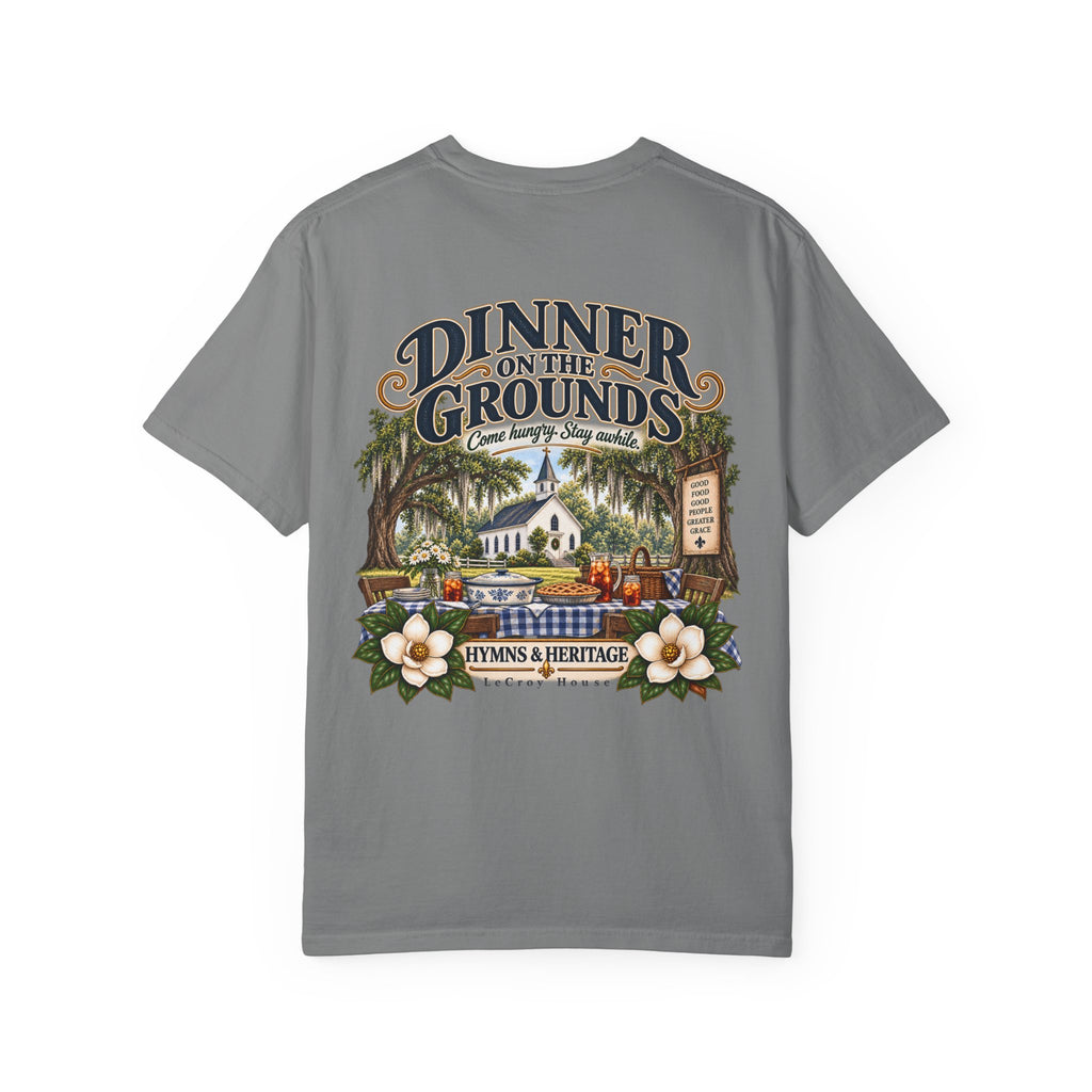 Dinner on the Grounds T-Shirt — Hymns & Heritage Southern Church Festival Tee