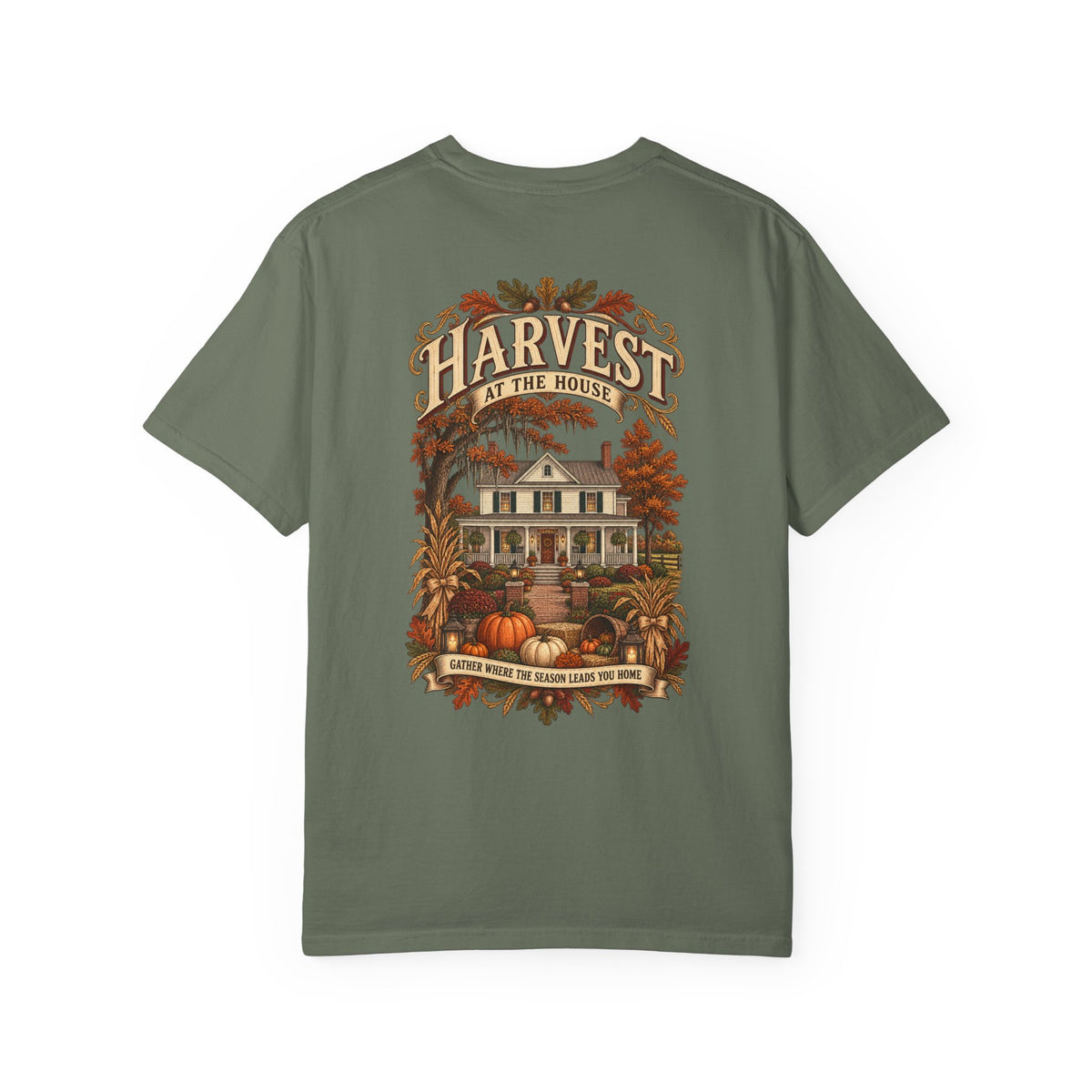 Harvest at the House Graphic T-Shirt — Fall Pumpkin Farmhouse Tee