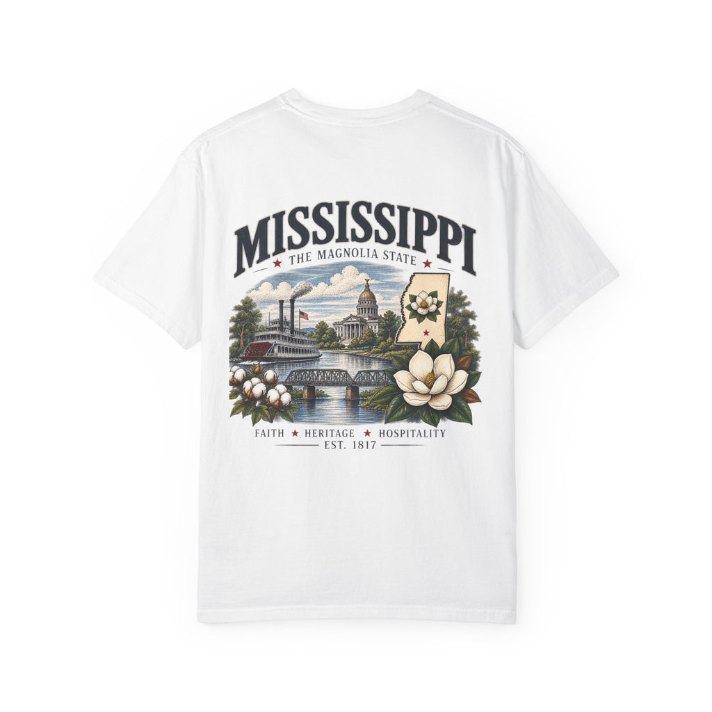 Mississippi Magnolia State T-Shirt — State Capitol & River Graphic