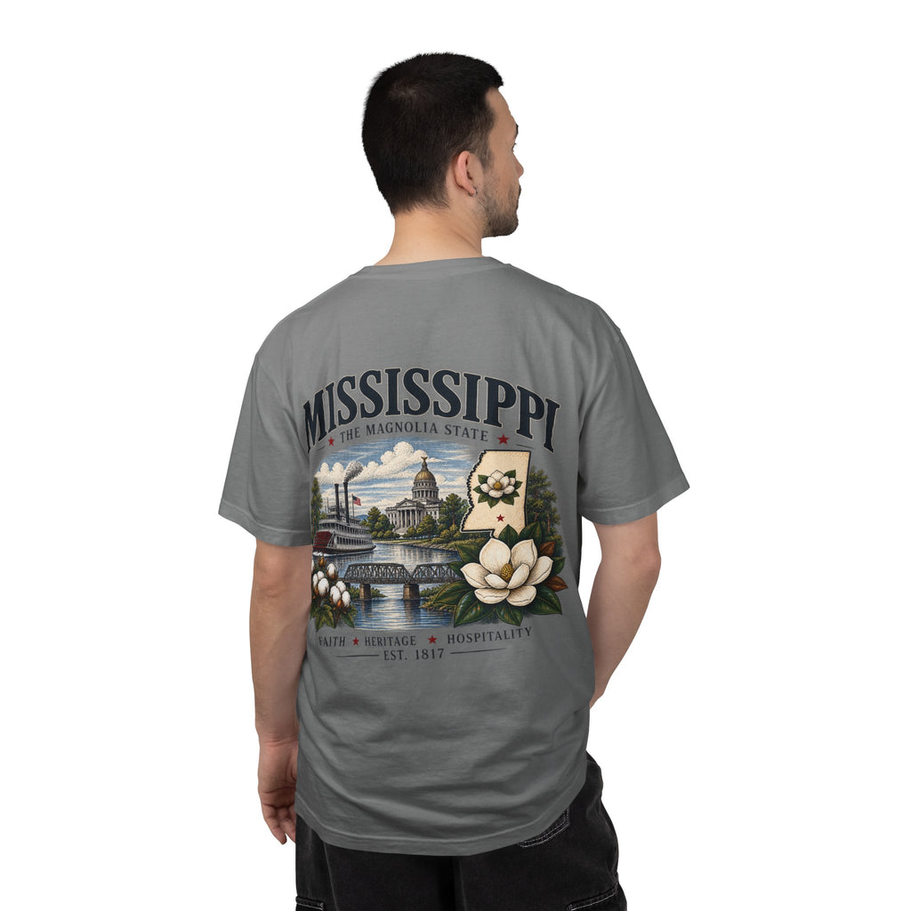 Mississippi Magnolia State T-Shirt — State Capitol & River Graphic