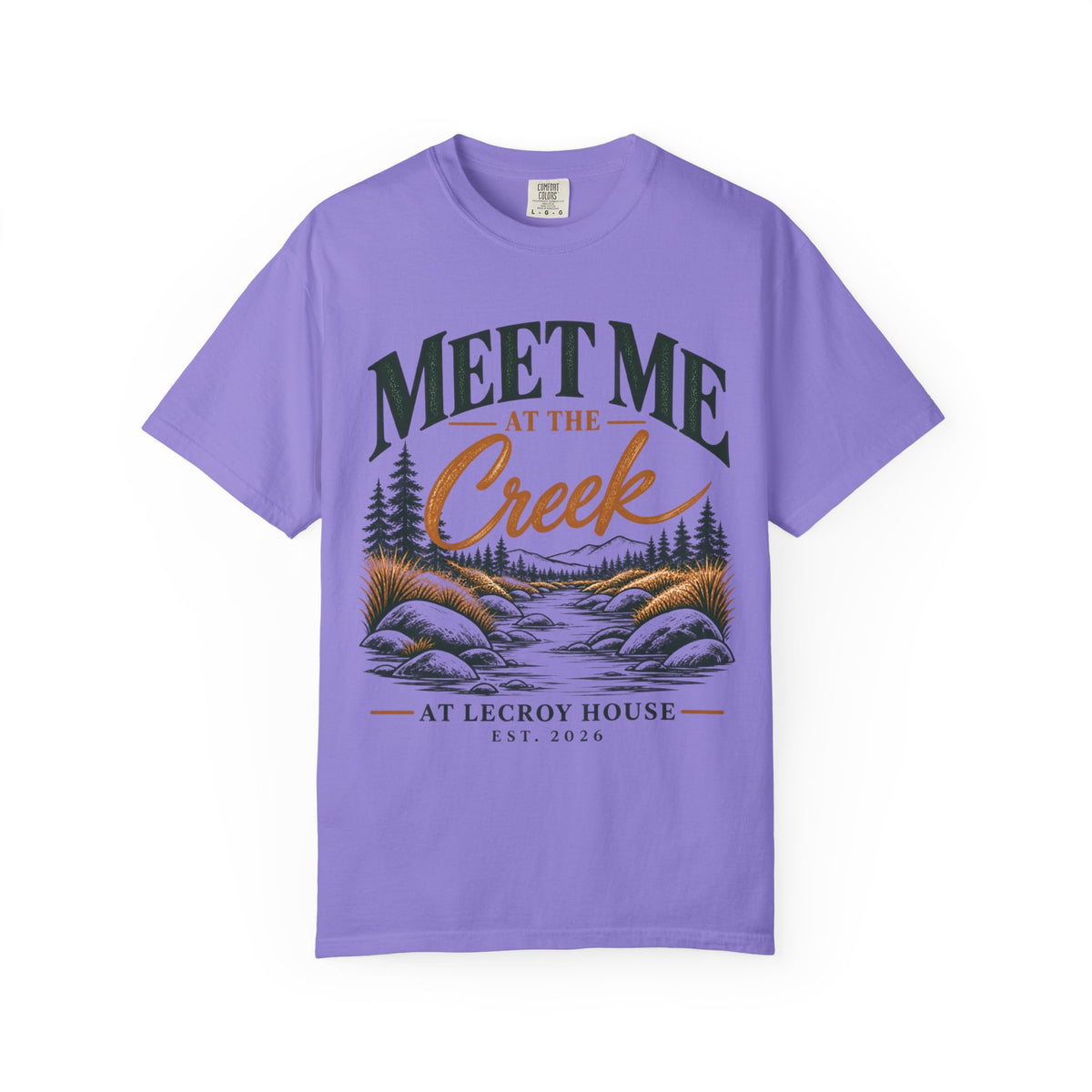 Meet Me at the Creek T-Shirt — Vintage Nature Graphic Tee for Outdoors Lovers