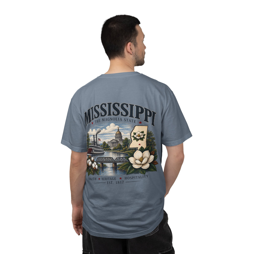 Mississippi Magnolia State T-Shirt — State Capitol & River Graphic