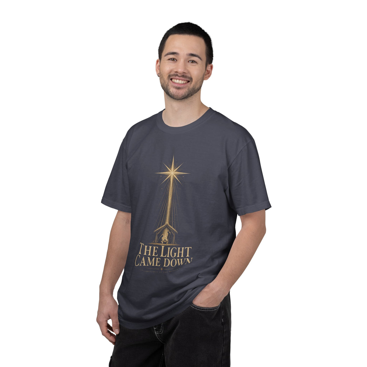The Light Came Down T-Shirt — Nativity Christmas Star Tee