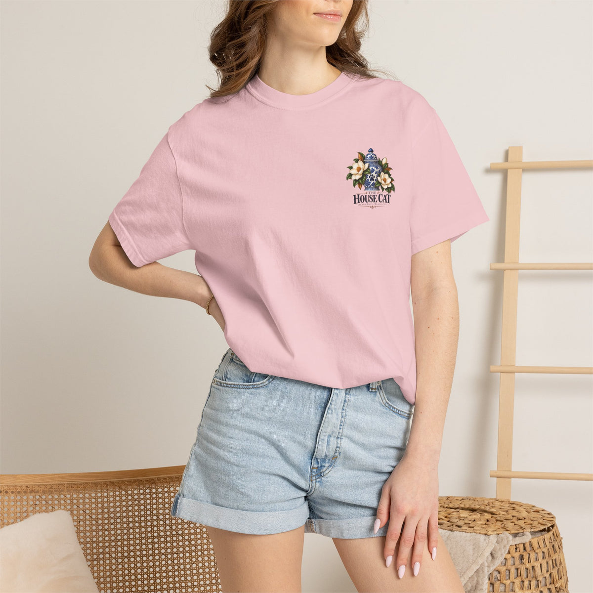 T-Shirt — Cozy Cat Lounge Graphic ("House Cat")