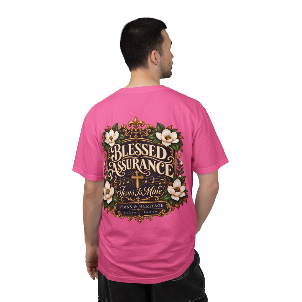 Blessed Assurance T-Shirt — "Jesus Is Mine" Floral Christian Tee