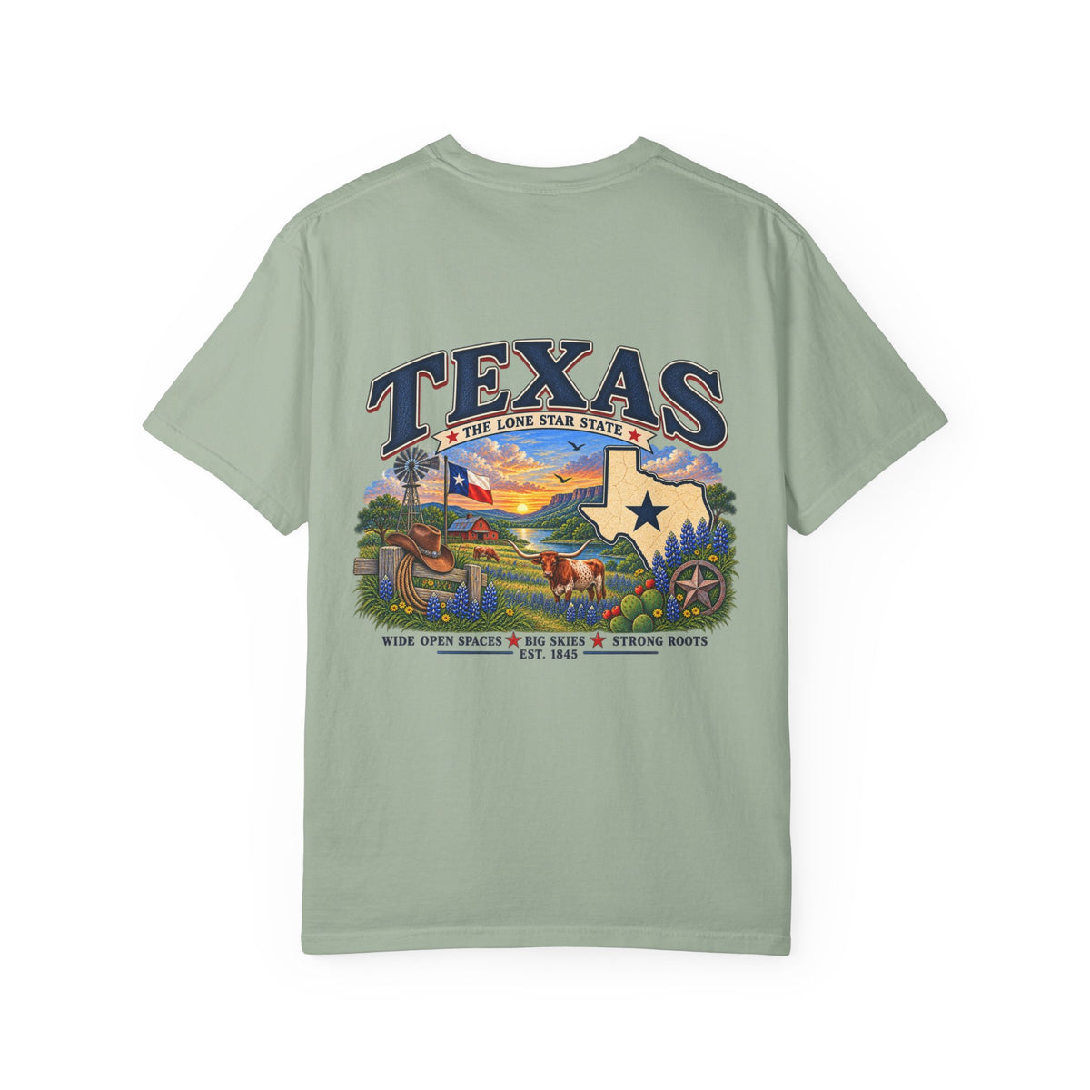 Texas Vintage Graphic T-Shirt — Lone Star State Scenic Design