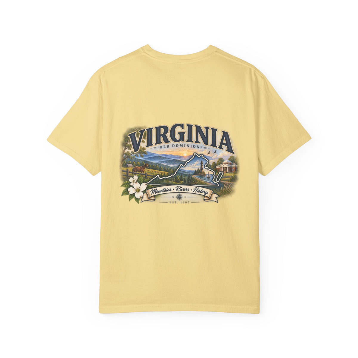 Virginia Scenic T-Shirt — Retro State Pride Design