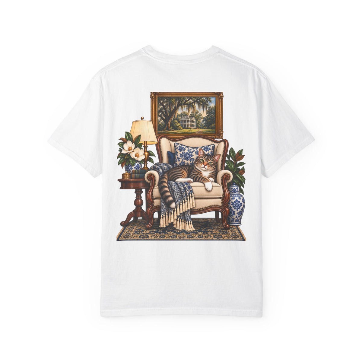 T-Shirt — Cozy Cat Lounge Graphic ("House Cat")