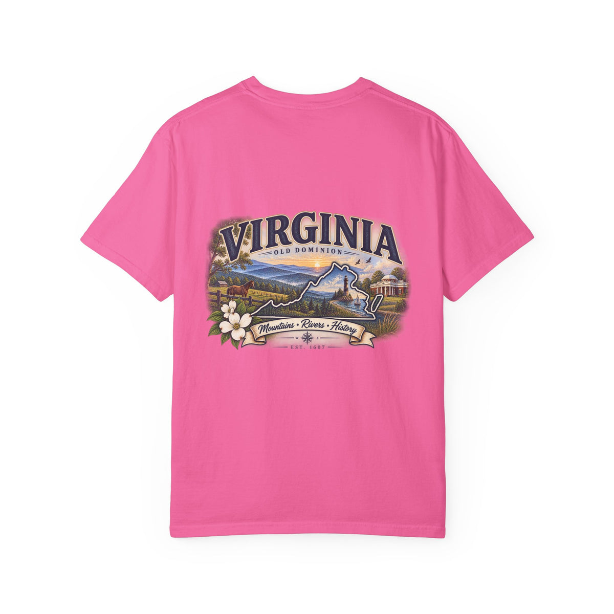 Virginia Scenic T-Shirt — Retro State Pride Design