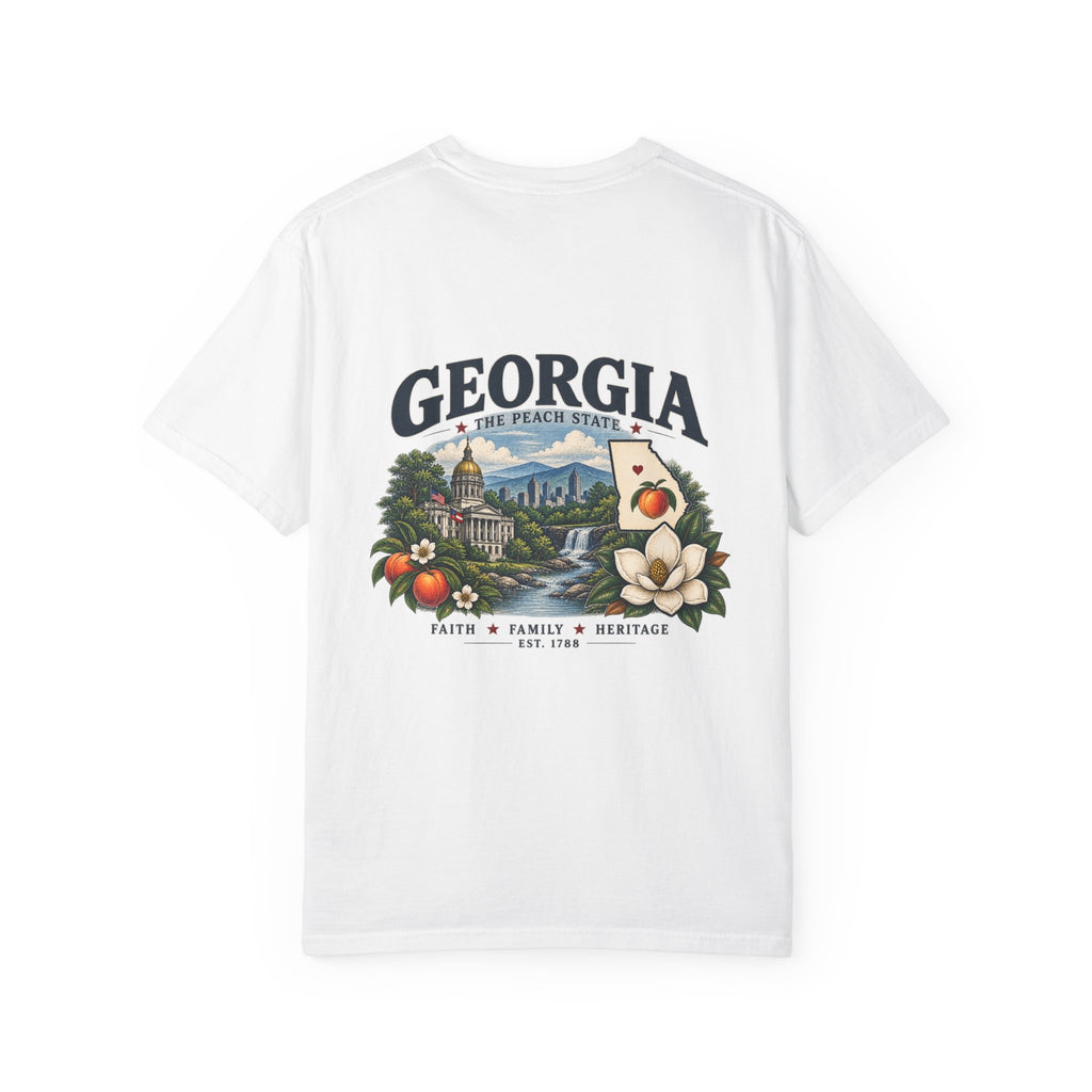 Georgia State T-Shirt — 'The Peach State' Scenic Back Print
