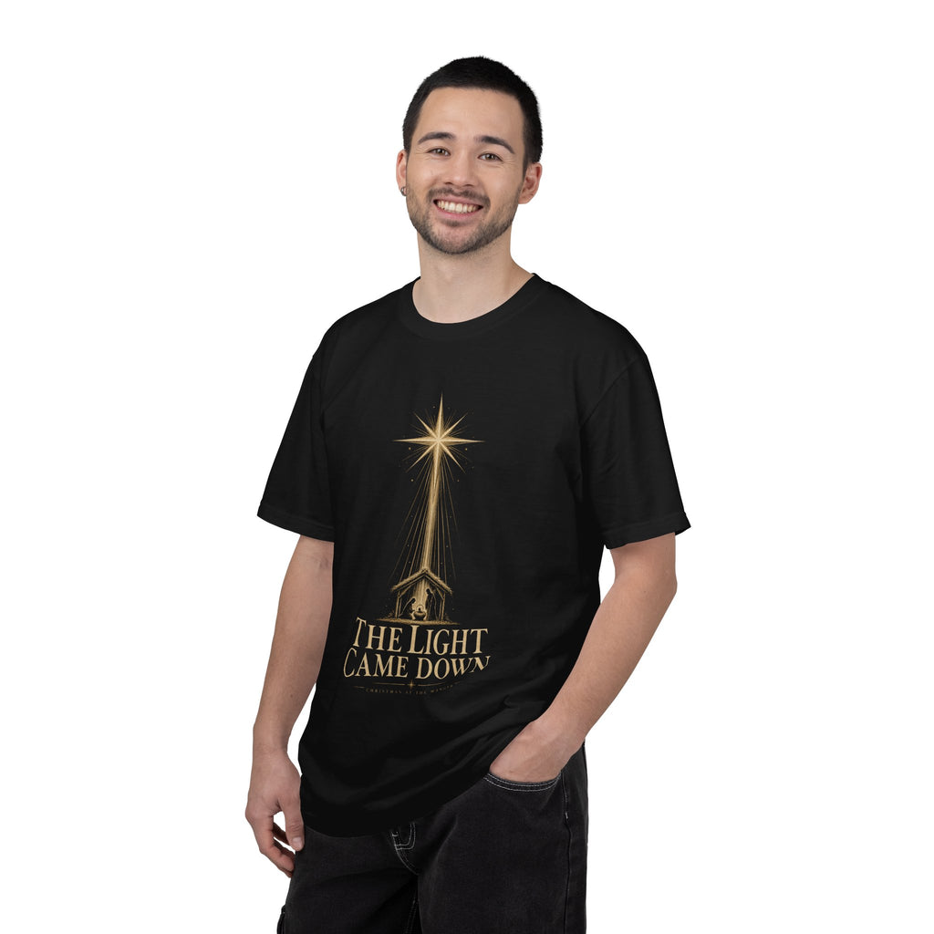 The Light Came Down T-Shirt — Nativity Christmas Star Tee