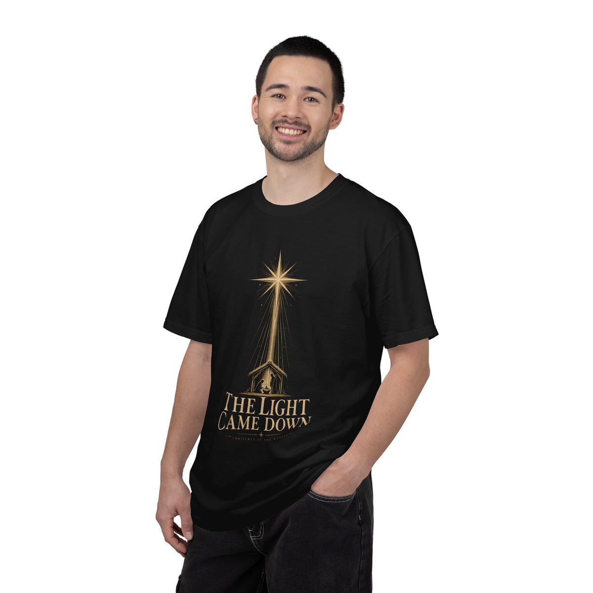 The Light Came Down T-Shirt — Nativity Christmas Star Tee