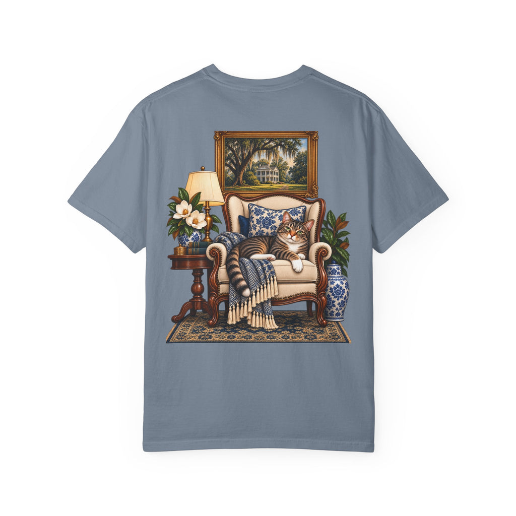 T-Shirt — Cozy Cat Lounge Graphic ("House Cat")