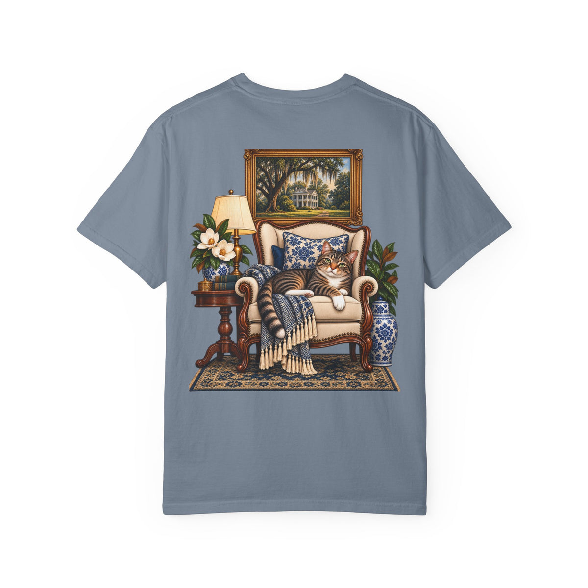 T-Shirt — Cozy Cat Lounge Graphic ("House Cat")