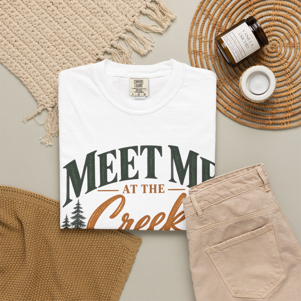 Meet Me at the Creek T-Shirt — Vintage Nature Graphic Tee for Outdoors Lovers