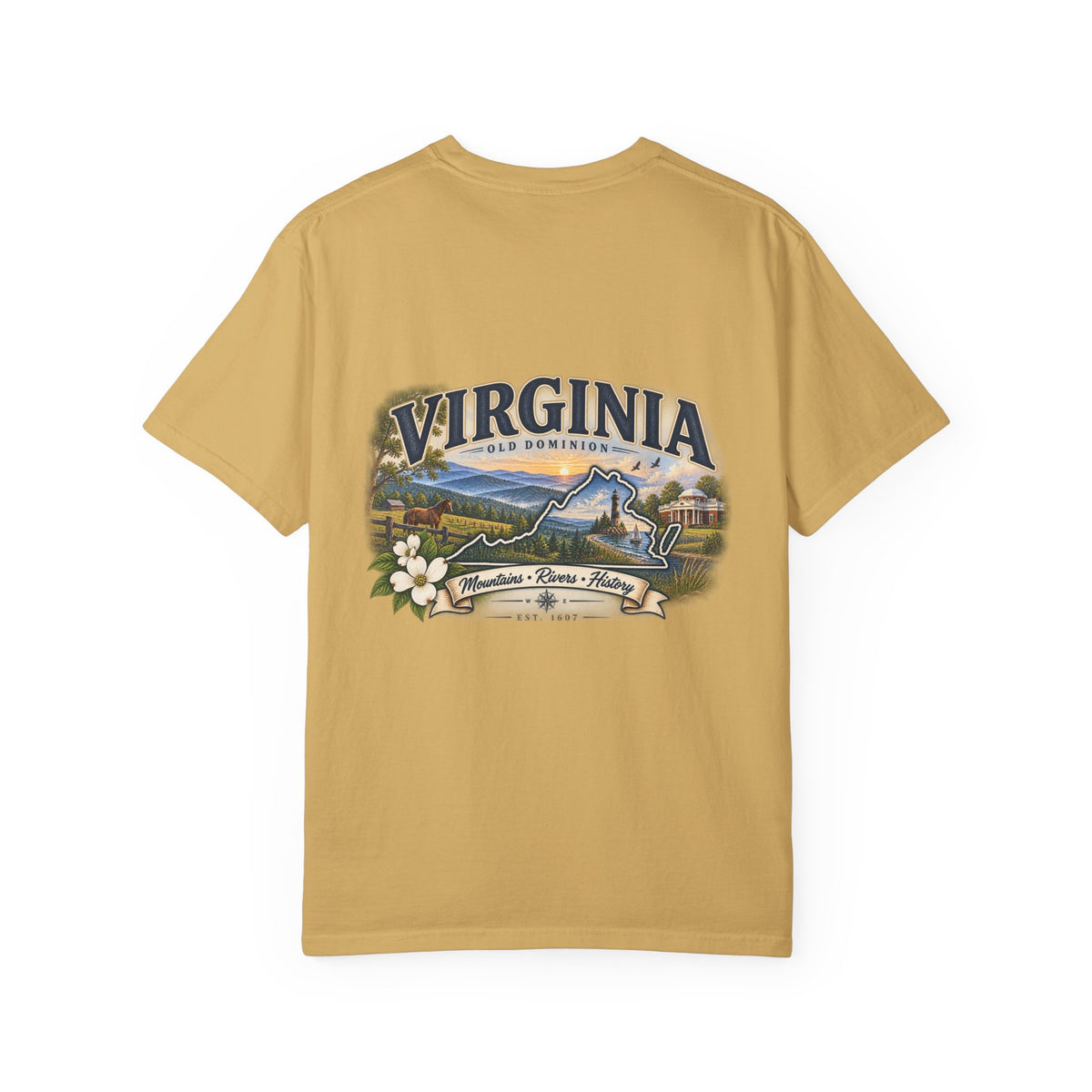 Virginia Scenic T-Shirt — Retro State Pride Design