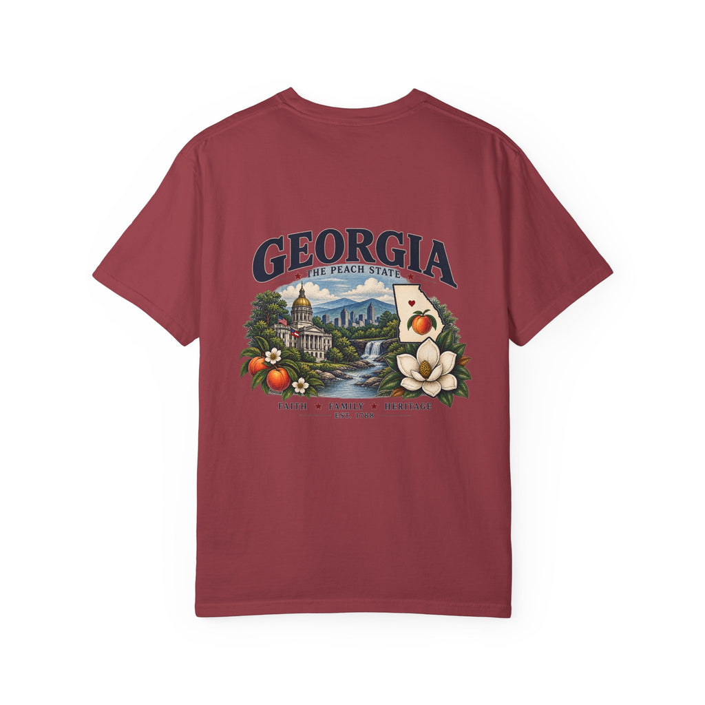 Georgia State T-Shirt — 'The Peach State' Scenic Back Print