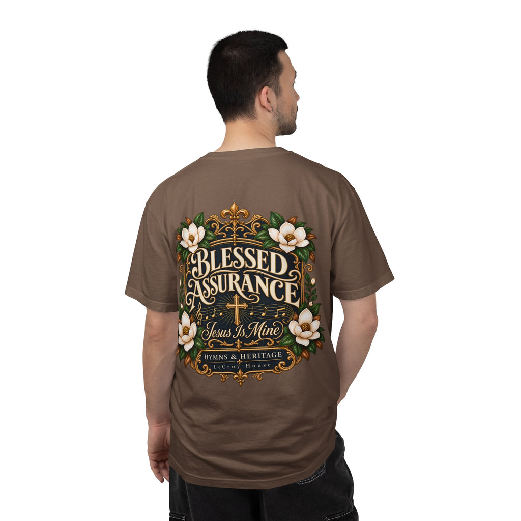 Blessed Assurance T-Shirt — "Jesus Is Mine" Floral Christian Tee