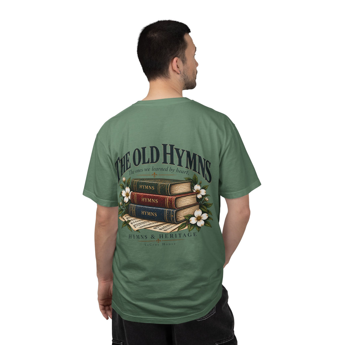 The Old Hymns T-Shirt — Vintage Hymnal Stack Christian Music Tee