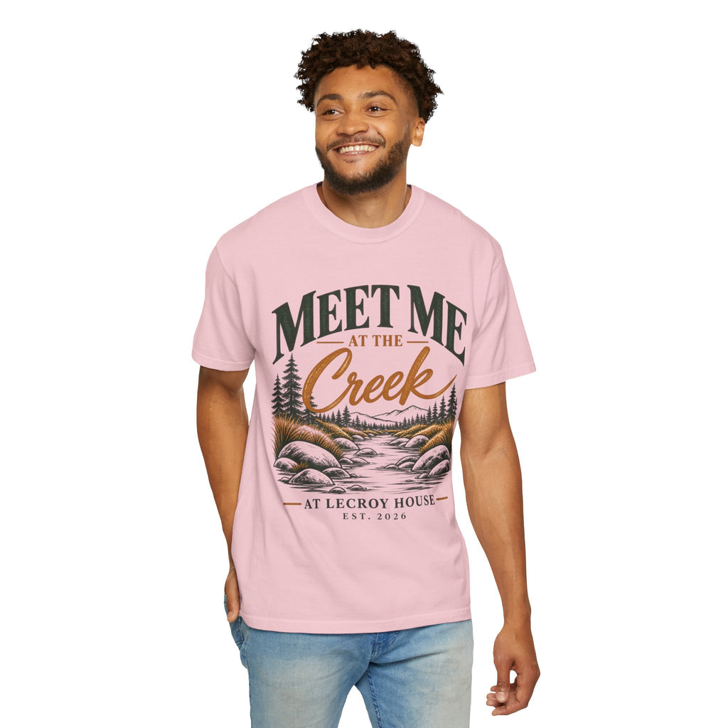 Meet Me at the Creek T-Shirt — Vintage Nature Graphic Tee for Outdoors Lovers