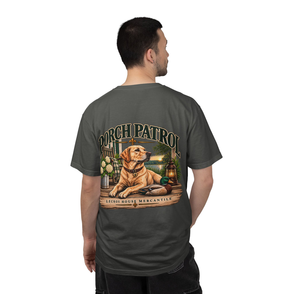 Porch Patrol Dog T-Shirt – Vintage Labrador Graphic Tee