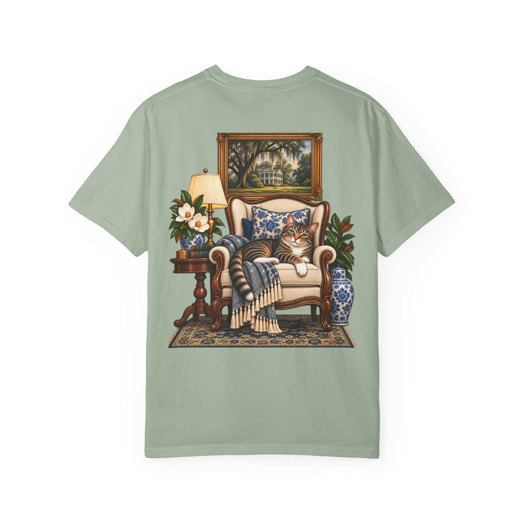 T-Shirt — Cozy Cat Lounge Graphic ("House Cat")