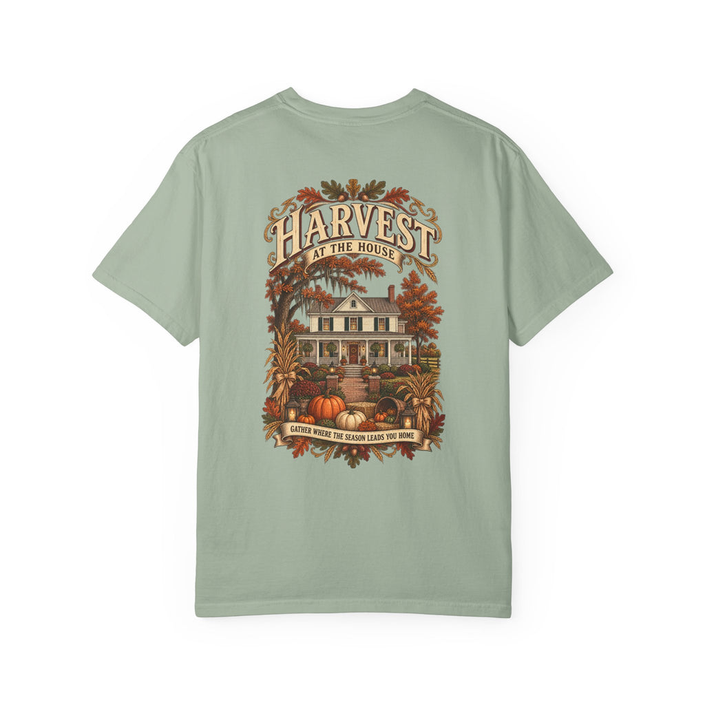 Harvest at the House Graphic T-Shirt — Fall Pumpkin Farmhouse Tee